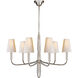 Thomas O'Brien Farlane 6 Light 34 inch Polished Silver Chandelier Ceiling Light in Natural Paper, Small