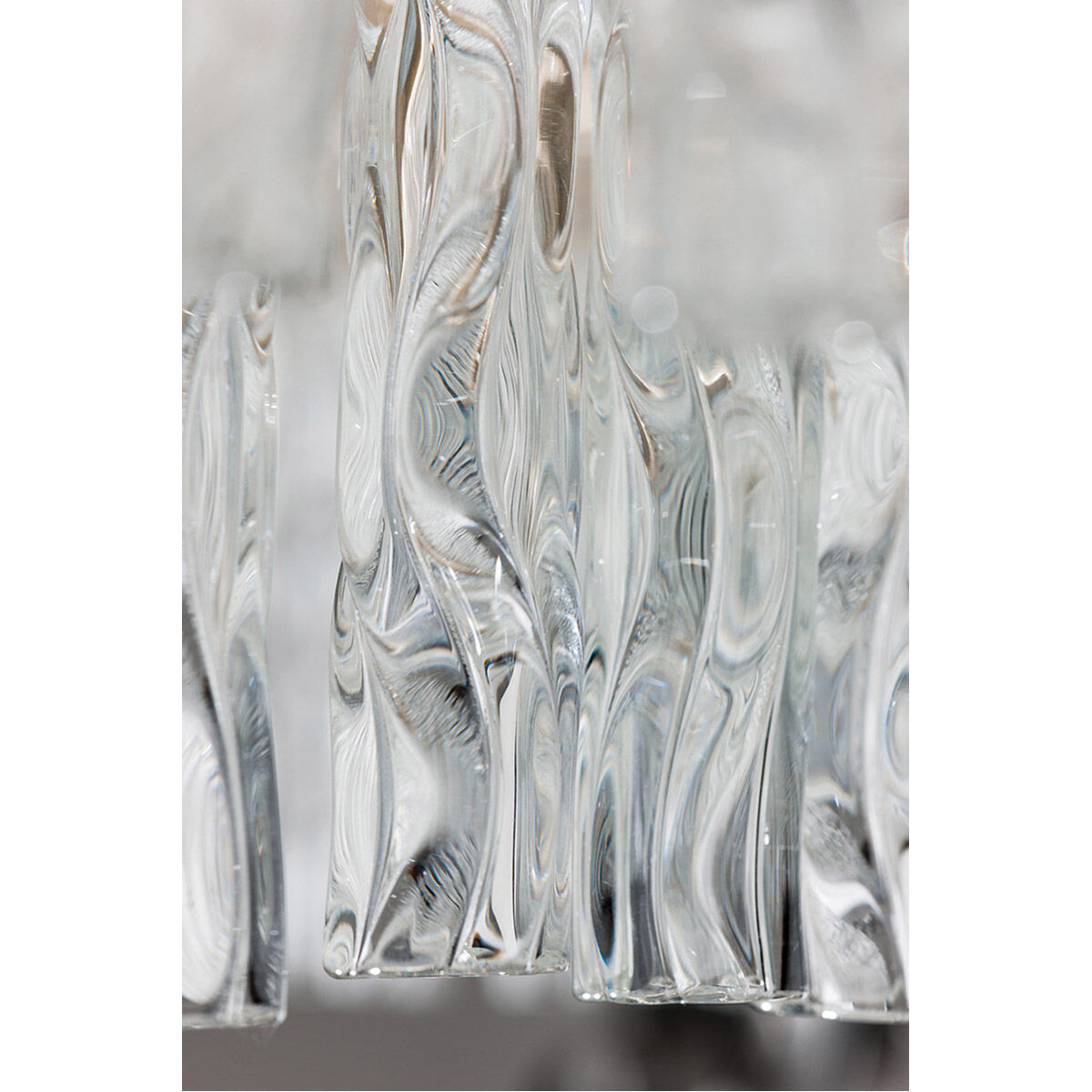 Chime 12 Light 36 inch Silver Leaf with Polished Stainless Accents Pendant Ceiling Light