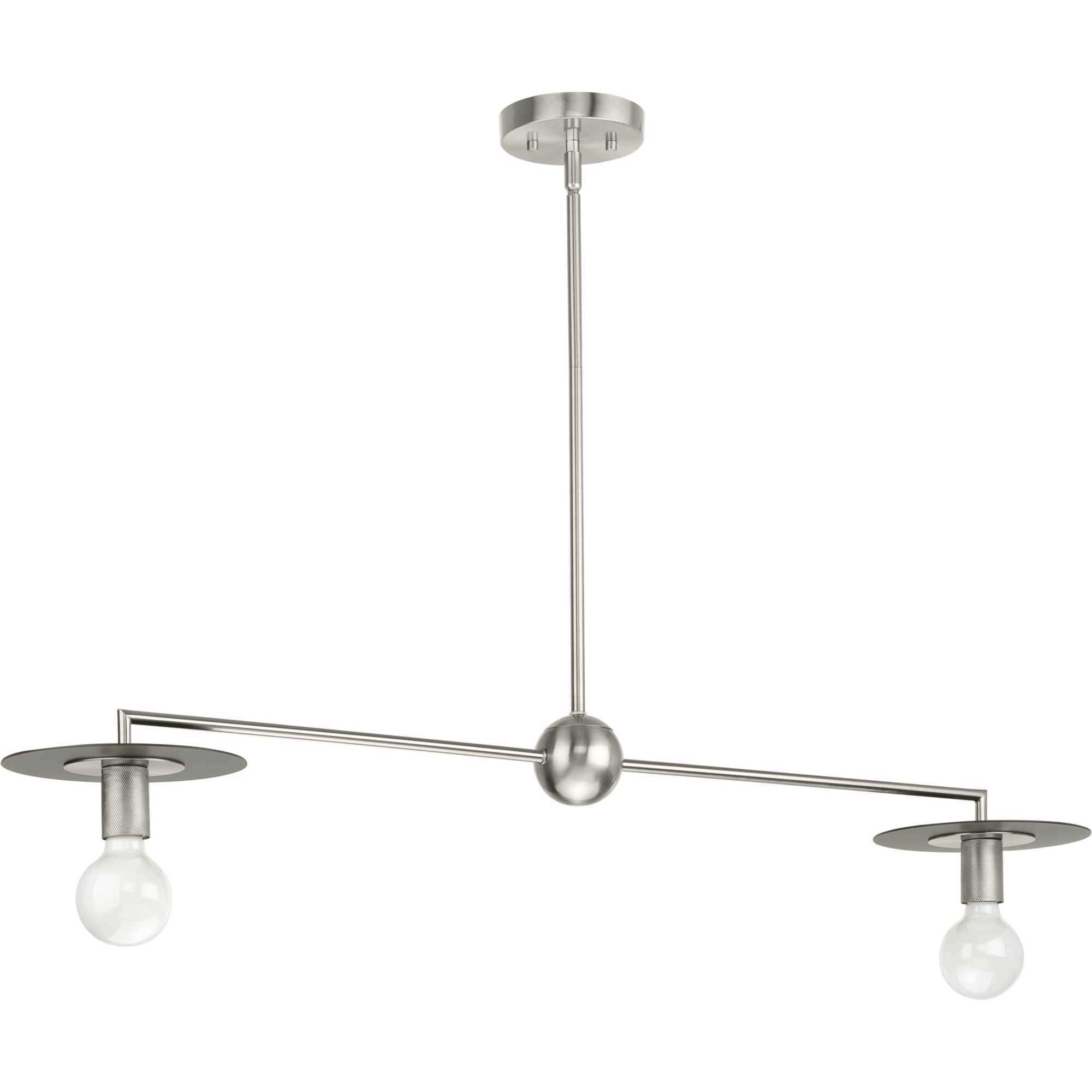 Trimble 2 Light 44 inch Brushed Nickel Linear Chandelier Ceiling Light, Design Series