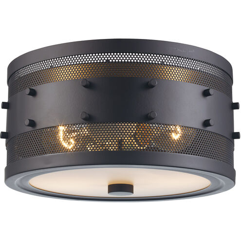 Column 2 Light 11 inch Rubbed Oil Bronze Flushmount Ceiling Light