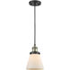 Franklin Restoration Cone LED 6 inch Black Antique Brass Mini Pendant Ceiling Light in Matte White, Franklin Restoration