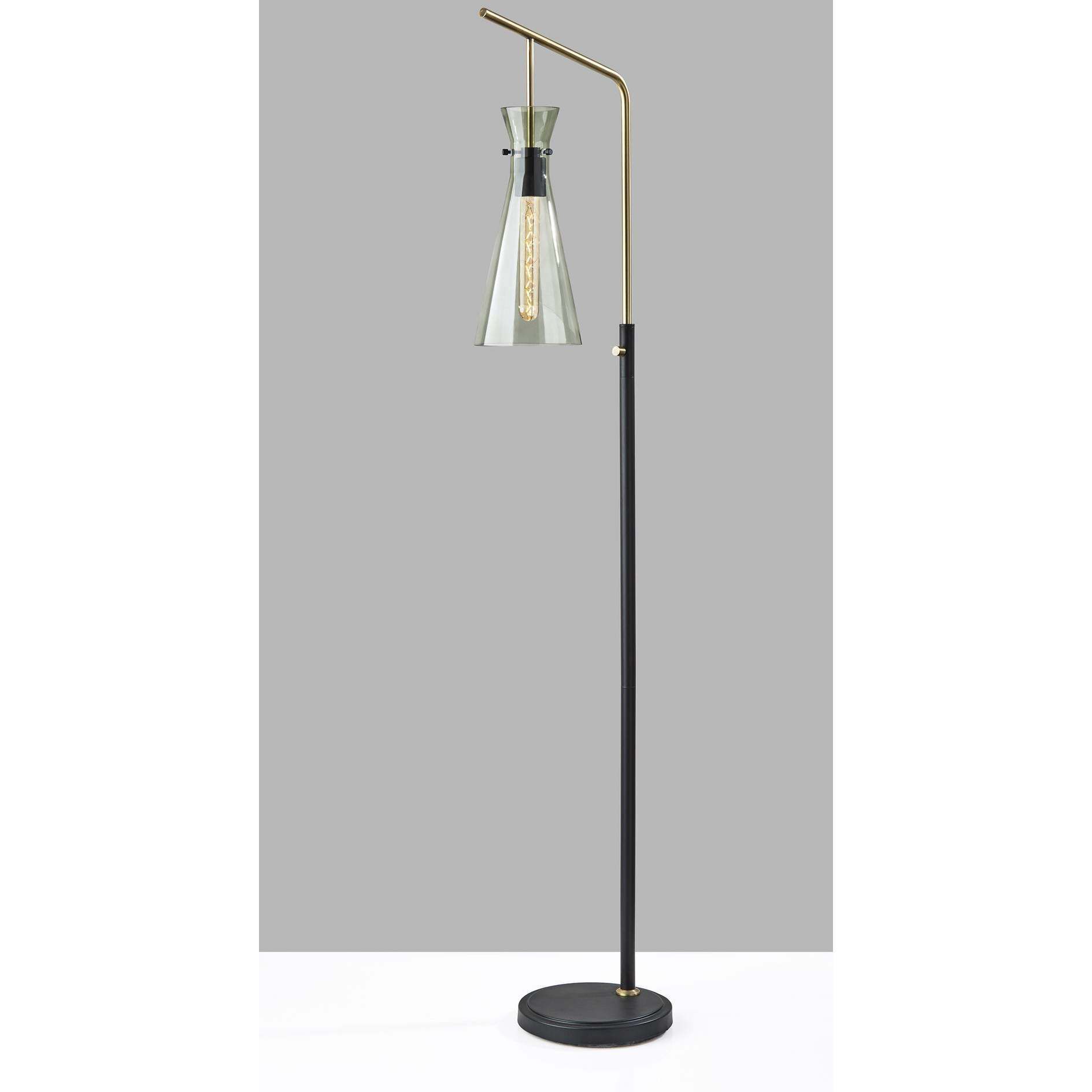 Walker 64 inch 40.00 watt Black and Antique Brass Floor Lamp Portable Light