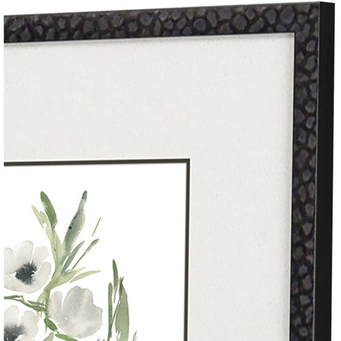 Florals Gray and Green and Neutral Framed Art