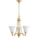 Aspen 3 Light 20.5 inch Aged Silver Leaf Chandelier Ceiling Light