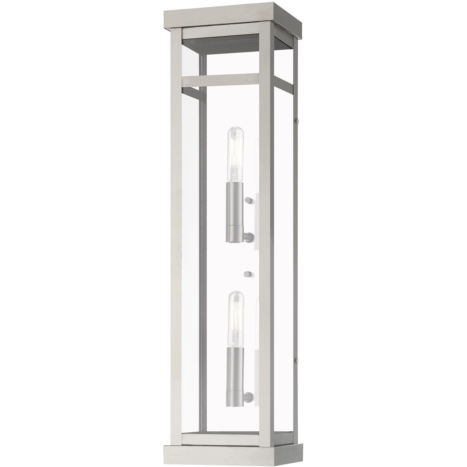 Hopewell 2 Light 22 inch Brushed Nickel Outdoor Wall Lantern