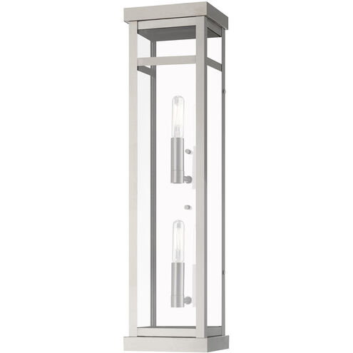 Hopewell 2 Light 22 inch Brushed Nickel Outdoor Wall Lantern