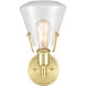 Luna 1 Light 7 inch Satin Brass Bath Vanity Light Wall Light