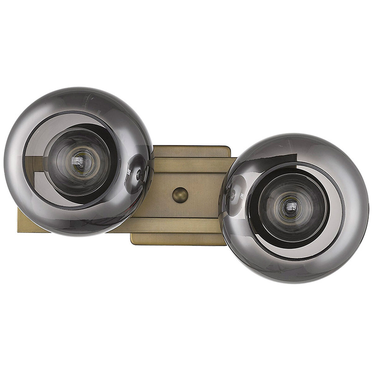 Lunette 2 Light 17 inch Aged Brass Sconce Wall Light