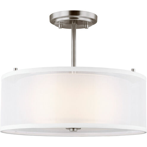 Elmwood Park 2 Light 15 inch Brushed Nickel Semi-Flush Mount Ceiling Light