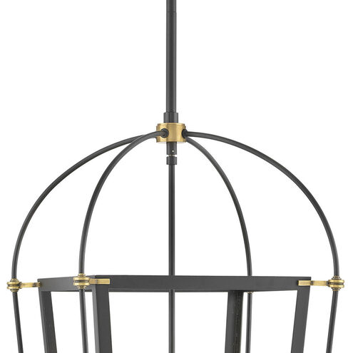 Selby LED 16 inch Black with Heritage Brass Indoor Pendant Ceiling Light