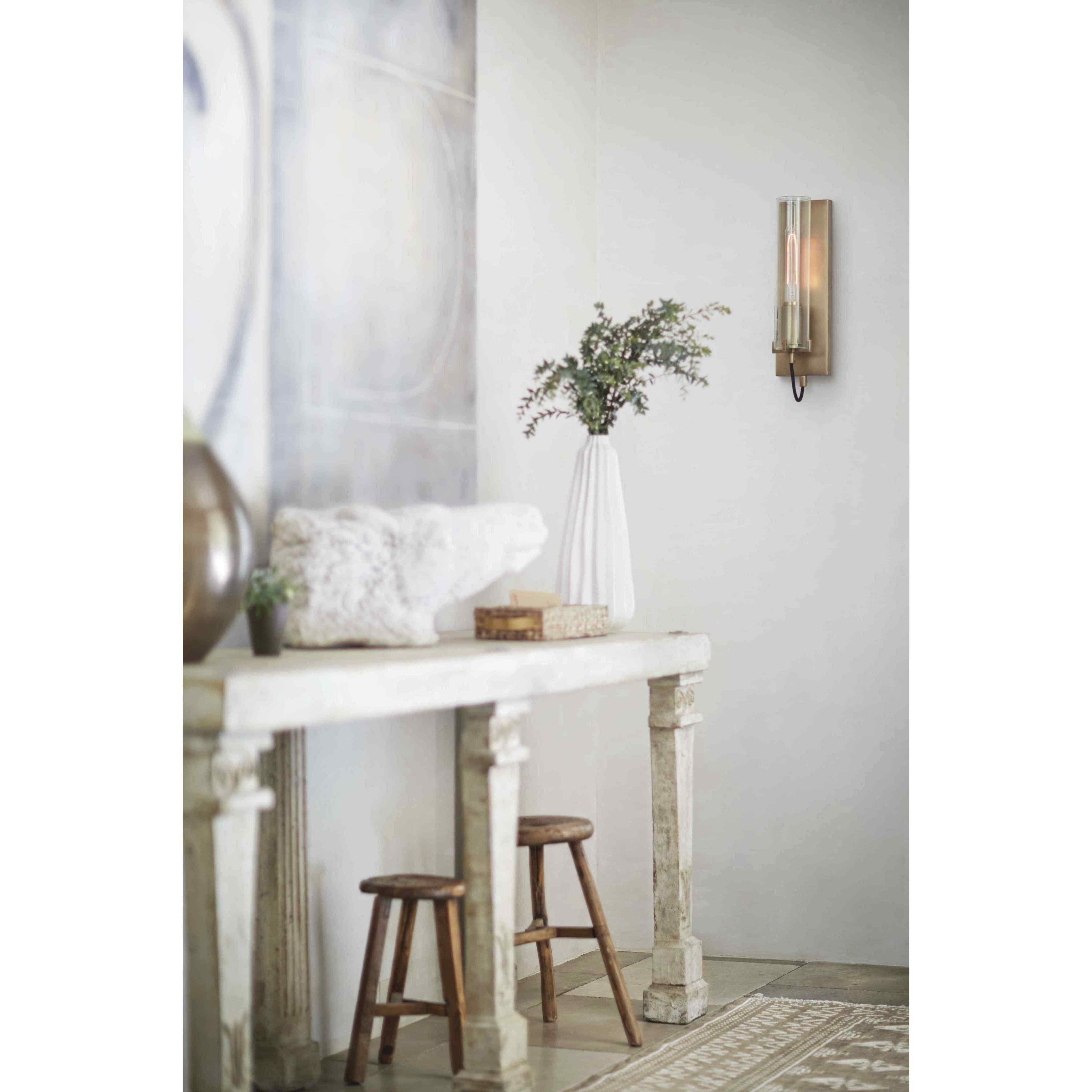 Ryden 1 Light 4.5 inch Heritage Brass Indoor Wall Sconce Wall Light in Clear