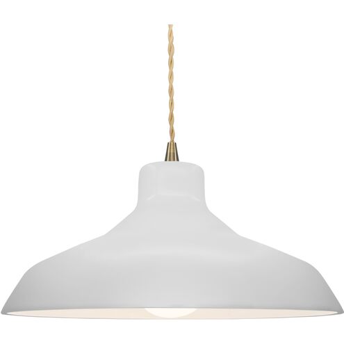 Radiance 1 Light 15.5 inch Bisque and Antique Brass Pendant Ceiling Light