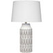 Dalia 28 inch 150 watt White Patterned Ceramic Table Lamp Portable Light