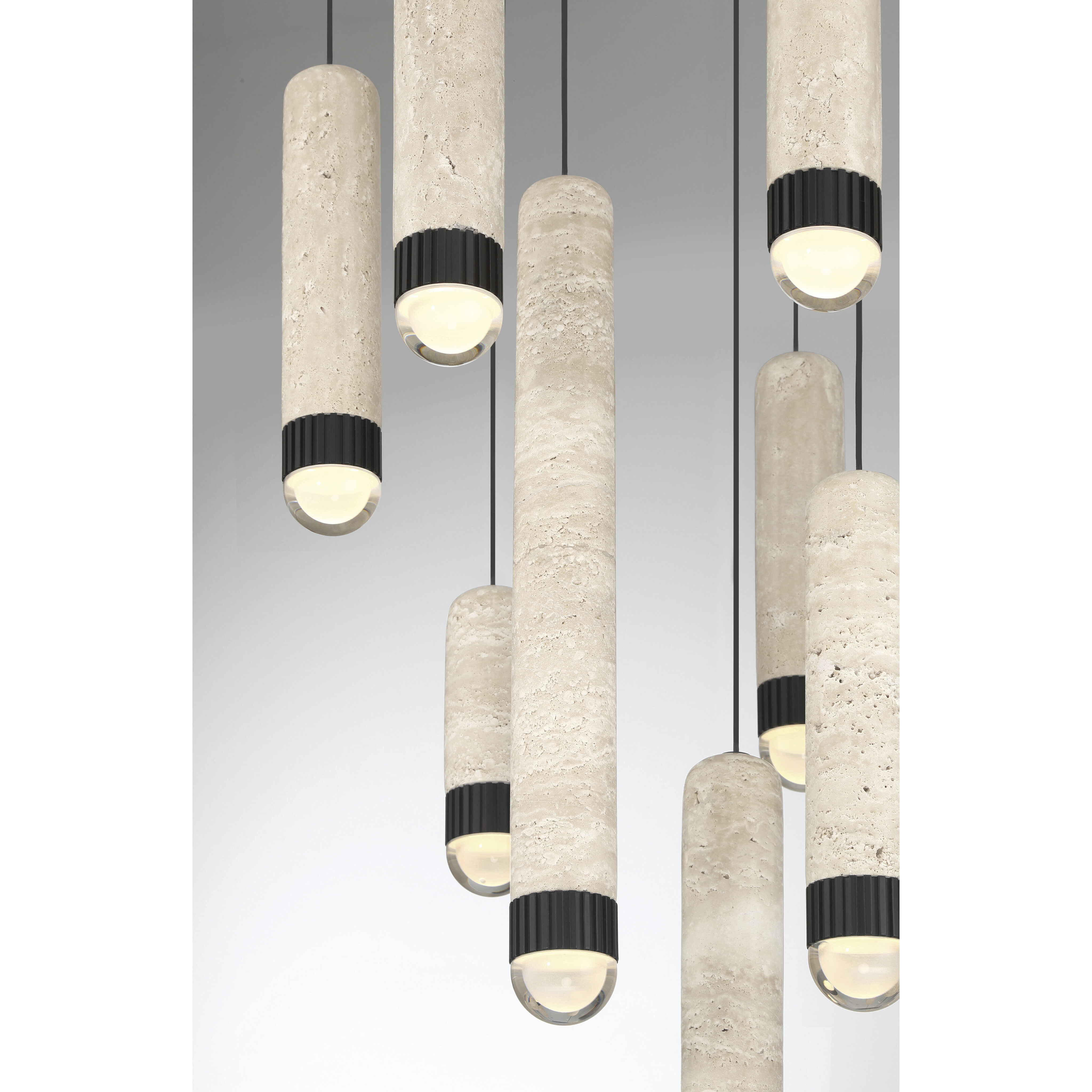 Cambre LED 22 inch Matte Black Multi Drop Chandelier Ceiling Light