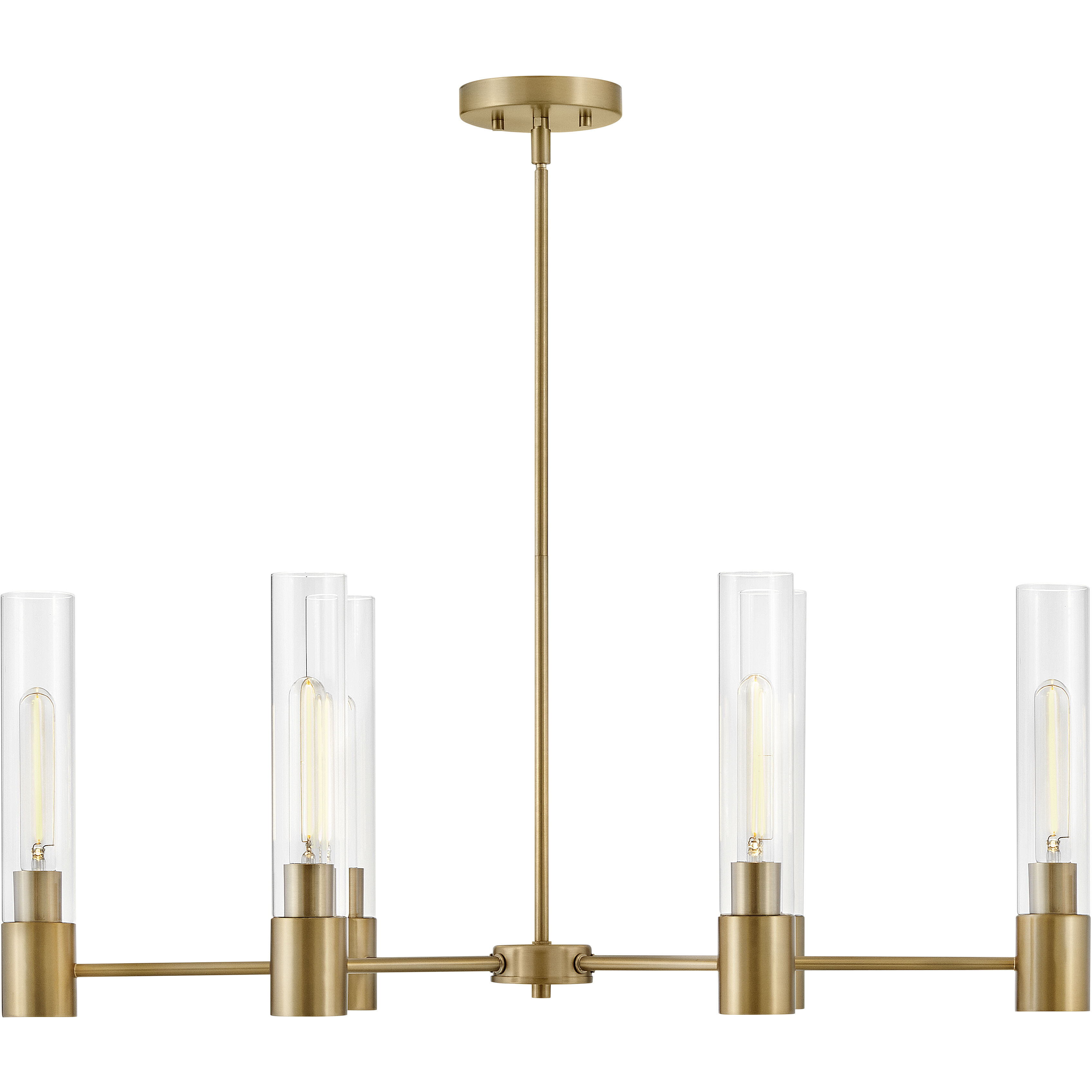 Shea 6 Light 34 inch Lacquered Brass Chandelier Ceiling Light