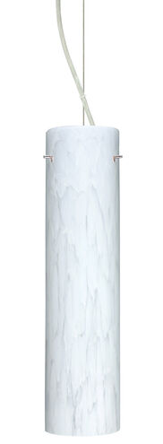 Stilo 16 LED 4 inch Satin Nickel Pendant Ceiling Light in Carrera Glass