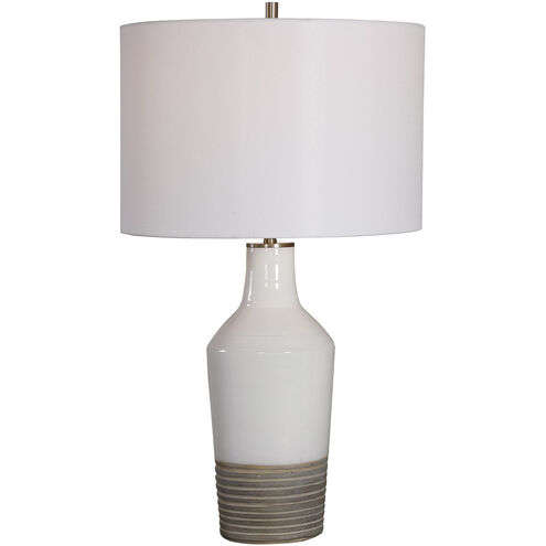 Dakota 27 inch 150.00 watt White Crackle and Aged Terra Cotta Table lamp Portable Light