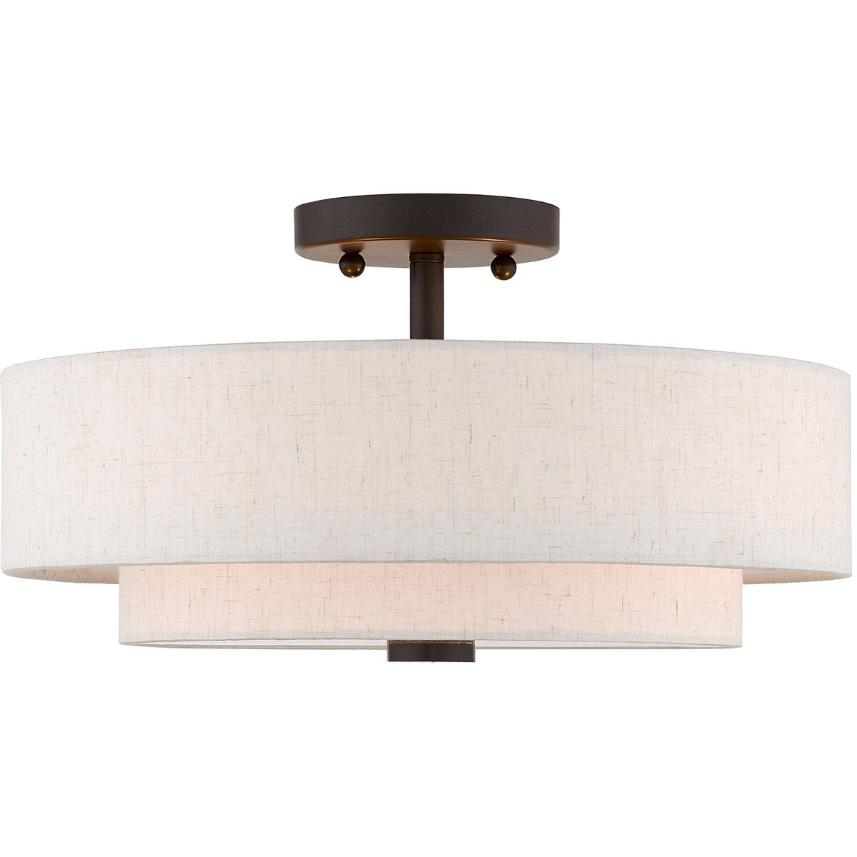 Claremont 3 Light 15 inch English Bronze Semi-Flush Mount Ceiling Light