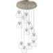 Newton Sphere 12 Light 27.25 inch Brushed Satin Nickel Multi Pendant Ceiling Light in Clear Glass