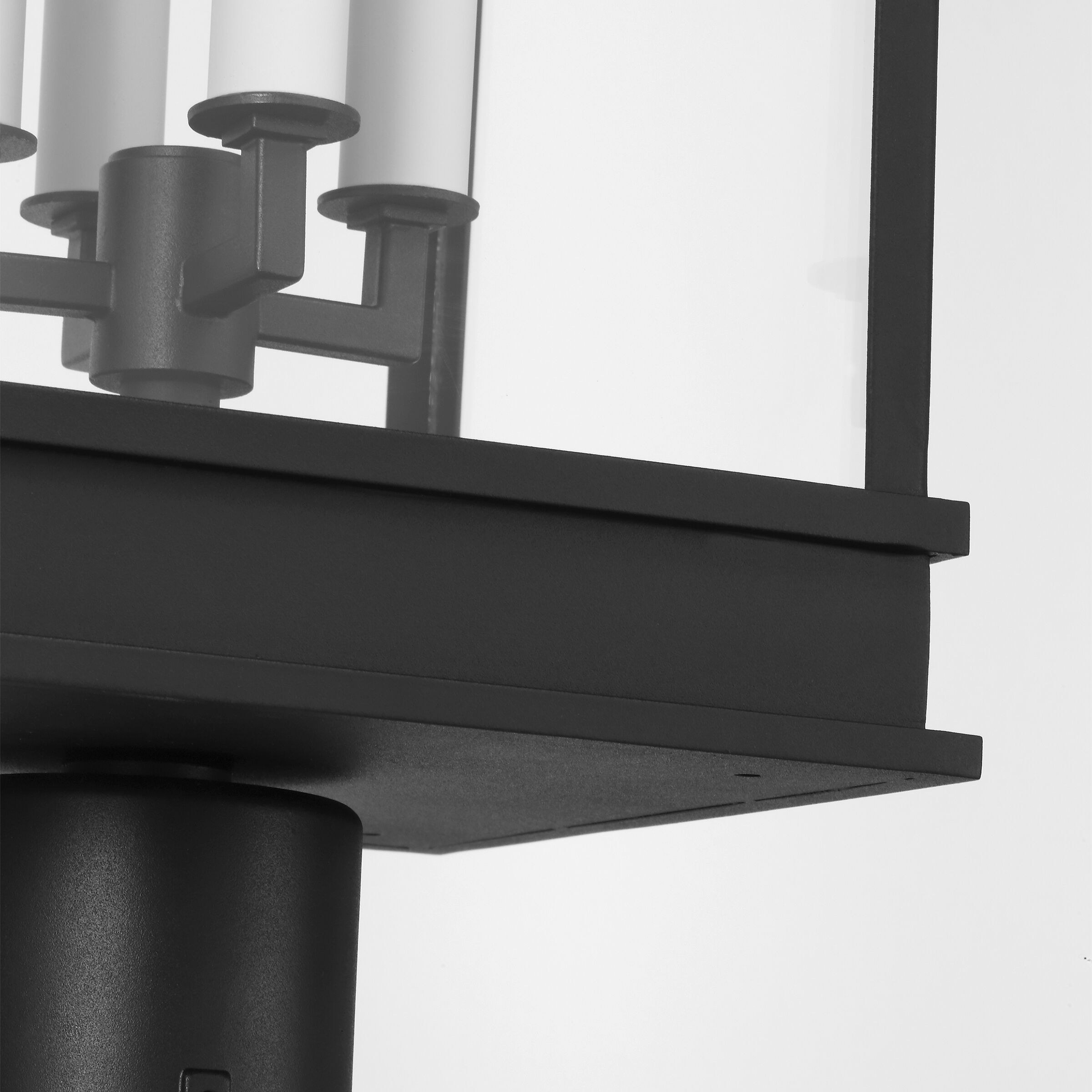 C&M by Chapman & Myers Cupertino 4 Light 22.5 inch Textured Black Outdoor Post Lantern