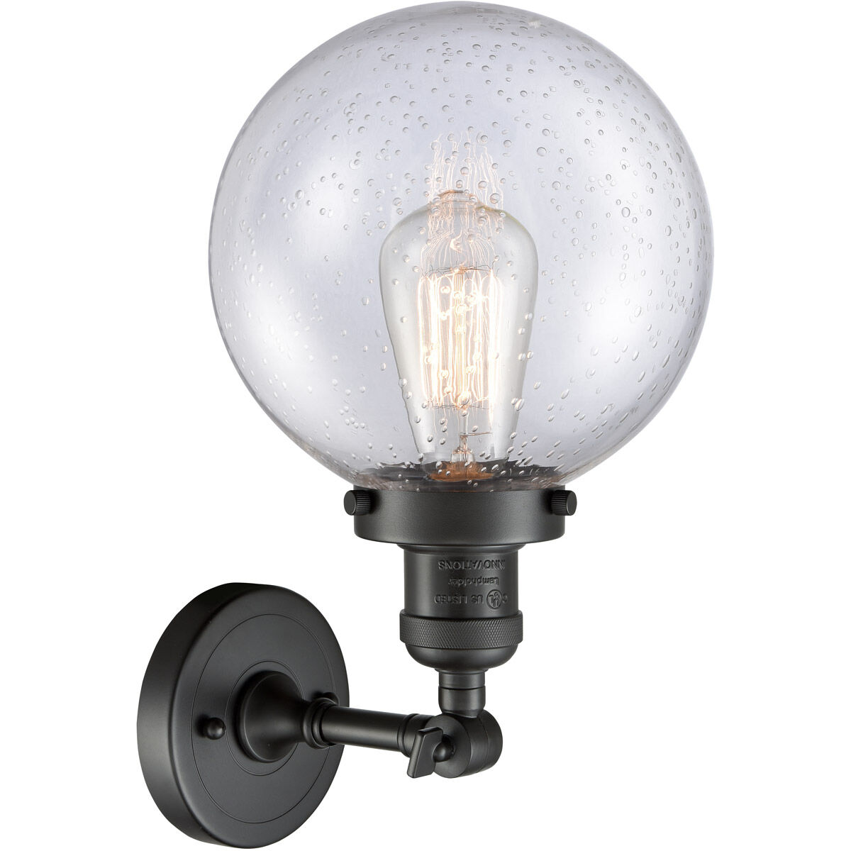 Franklin Restoration Large Beacon 1 Light 8 inch Oil Rubbed Bronze Semi-Flush Mount Ceiling Light in Seedy Glass, Franklin Restoration