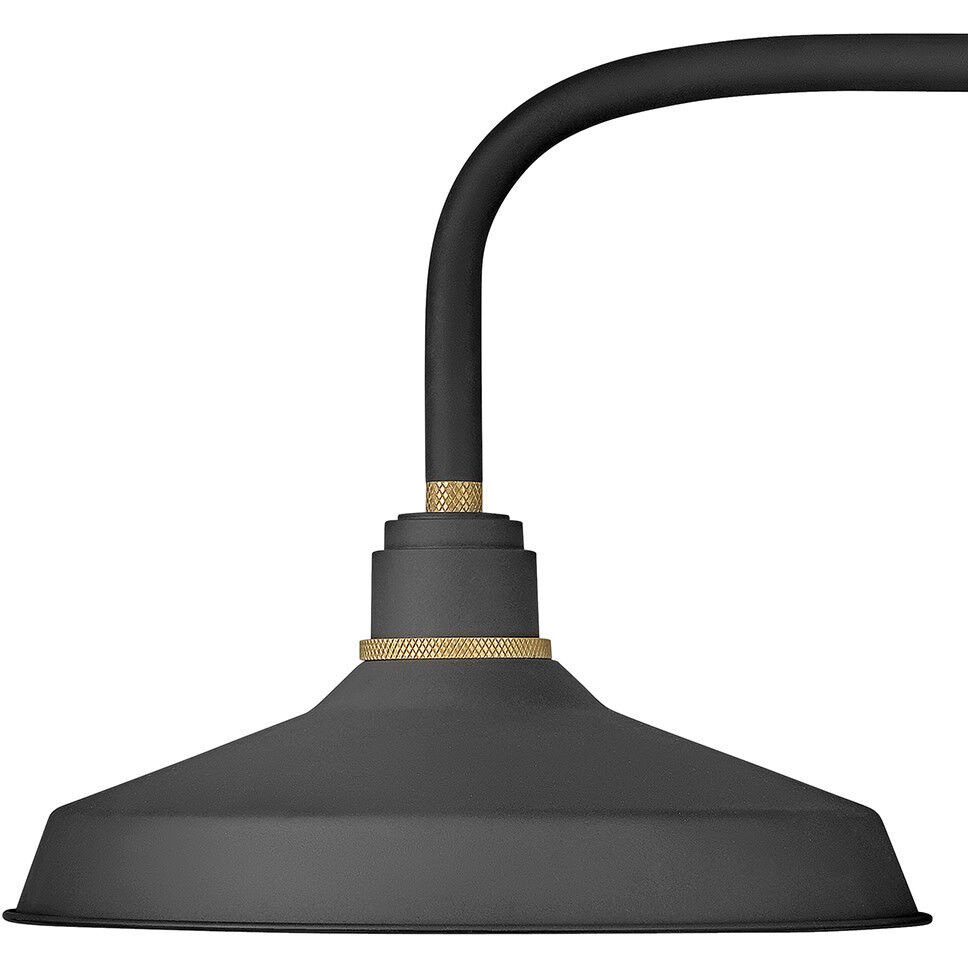 Foundry Classic Outdoor Barn Light in Textured Black, Straight Arm