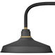 Foundry Classic Outdoor Barn Light in Textured Black, Straight Arm