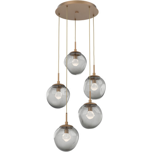 Aster LED LED Novel Brass Chandelier Ceiling Light, Round Multi-Pendant