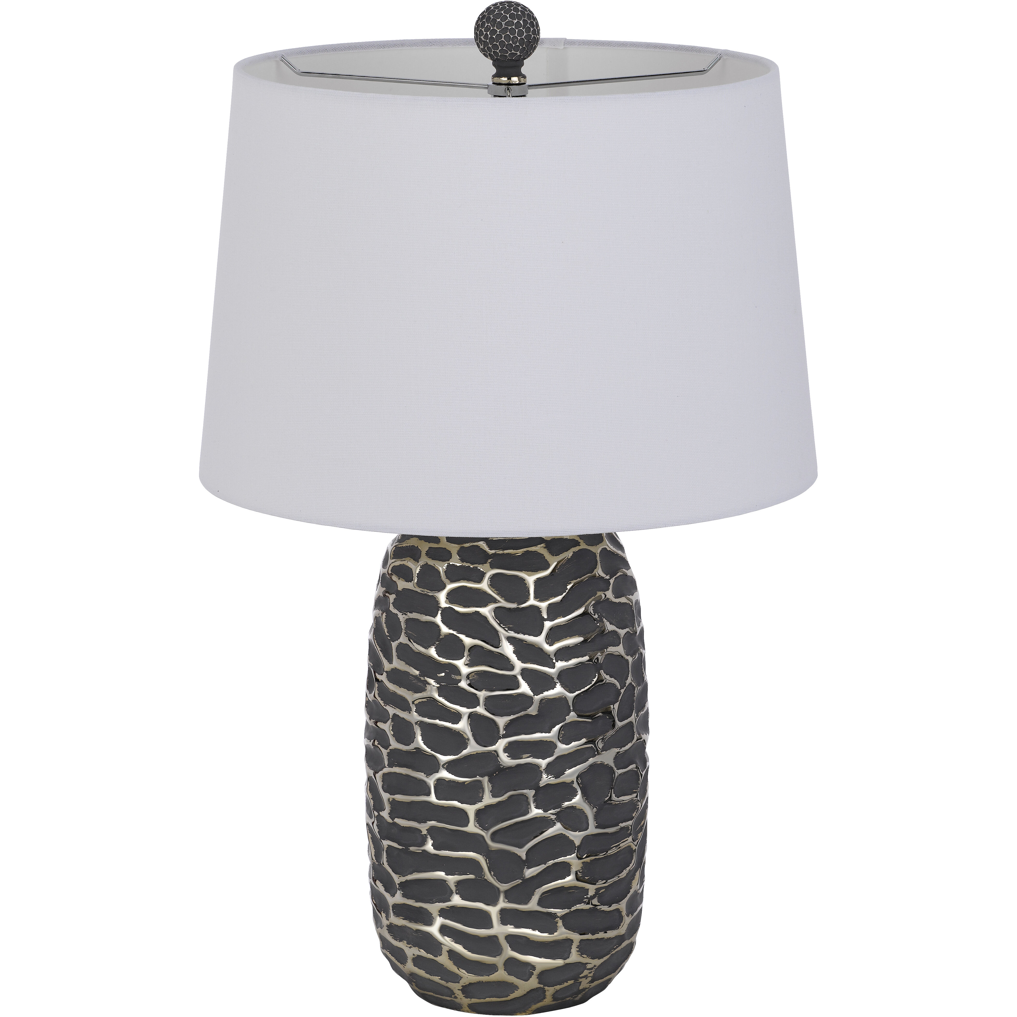 Menlo 25 inch 150.00 watt Ash Black and Antique Silver Lamp Set Portable Light