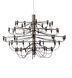 GL Series 35 inch Smoke Metal Chandelier Ceiling Light, Wire Arms