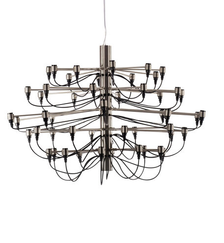 GL Series 35 inch Smoke Metal Chandelier Ceiling Light, Wire Arms