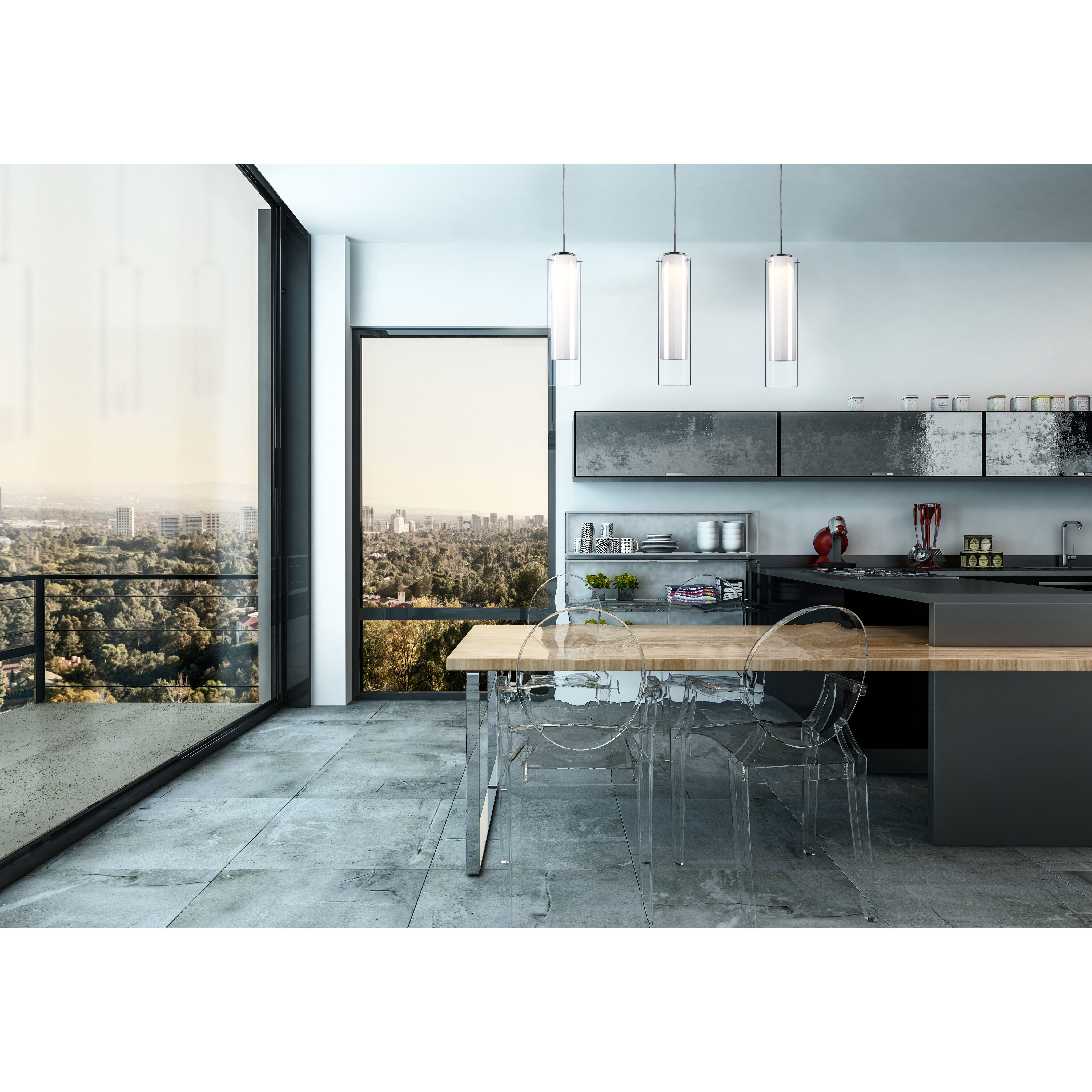 Verona LED 5.13 inch Brushed Nickel Pendant Ceiling Light