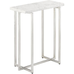 Cora 22 X 19 inch Silver Leaf/White Accent Table