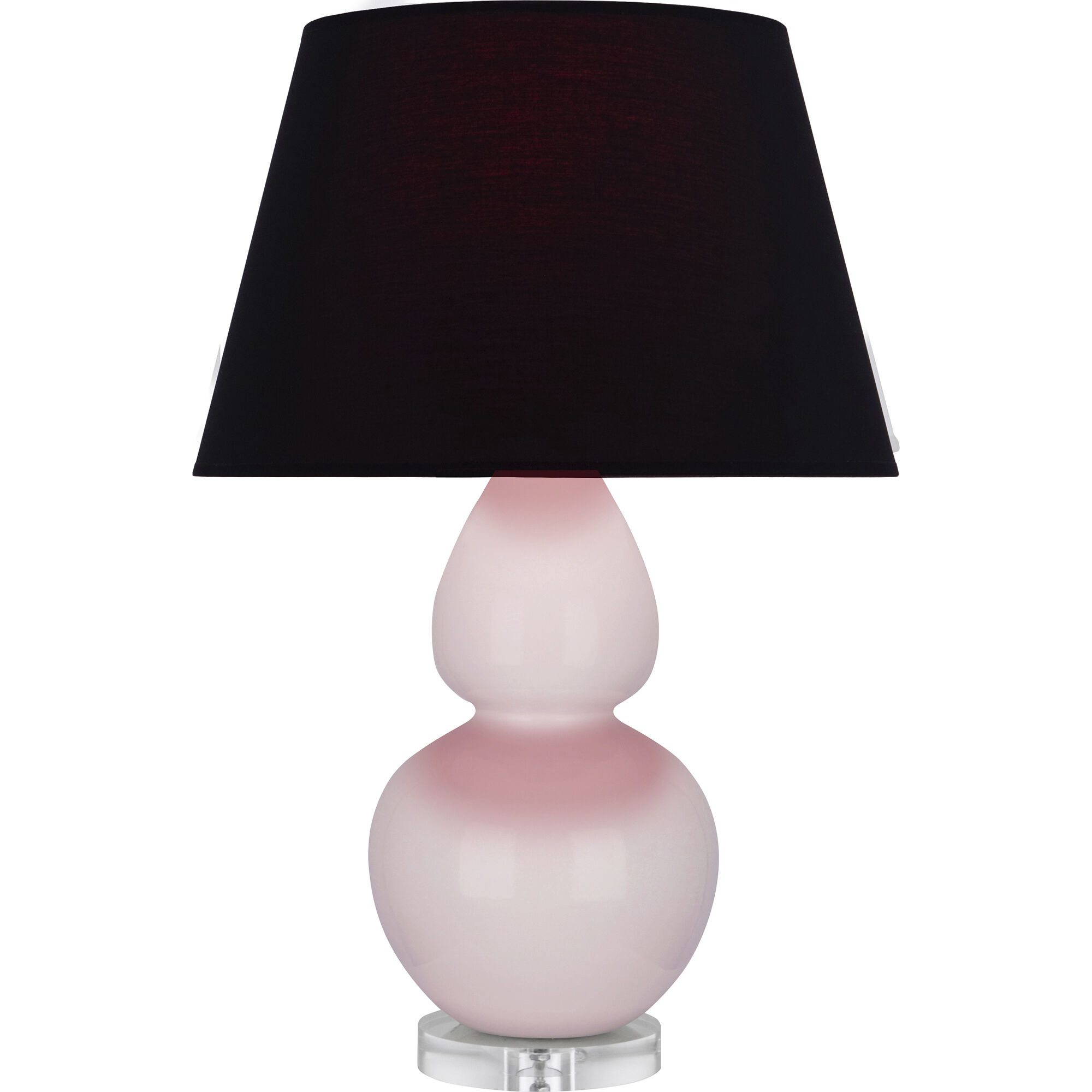 Double Gourd 30 inch 150 watt Rose Water with Lucite Table Lamp Portable Light in Ink Black with Rose Red
