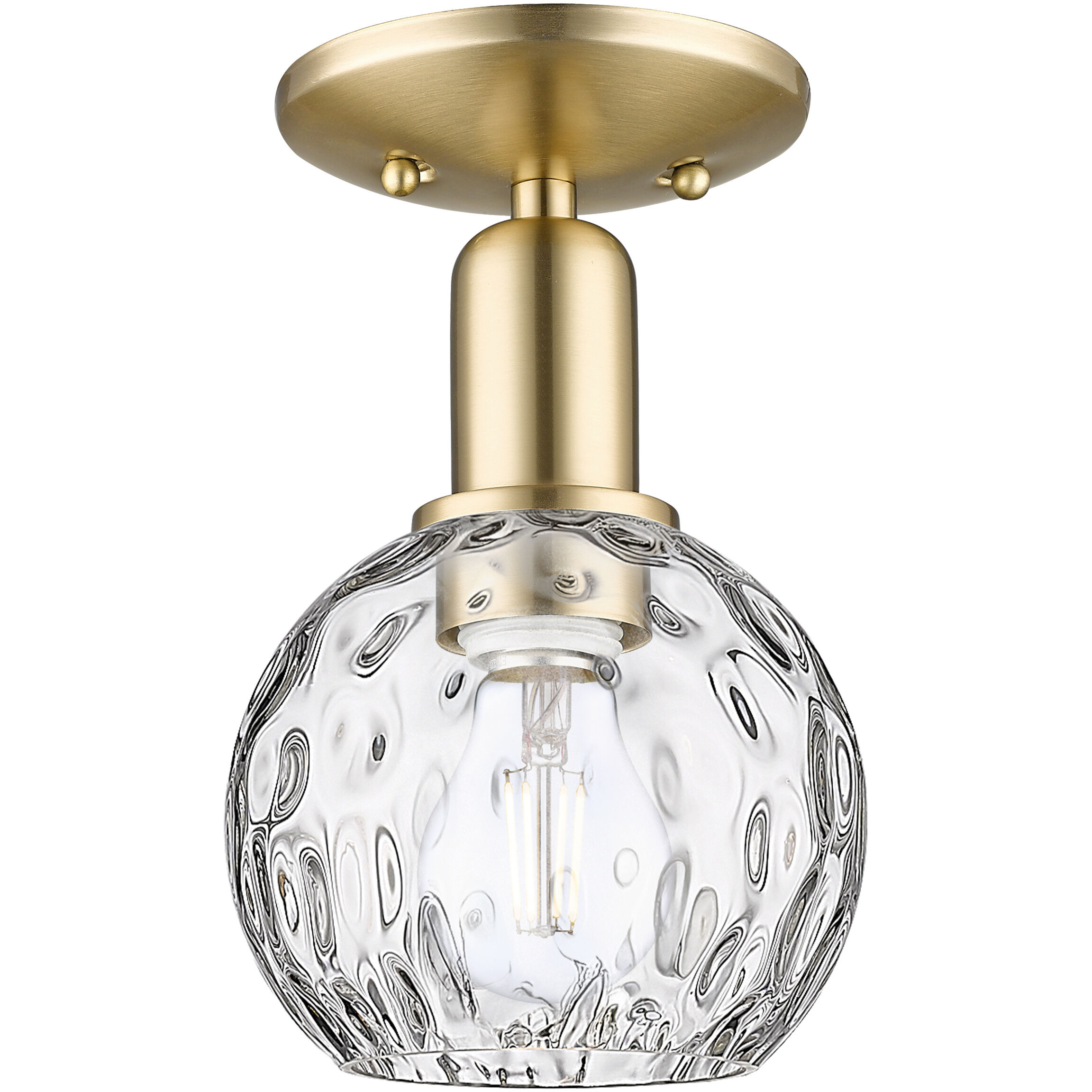 Arcadia Athens Water Glass 1 Light 6 inch Polished Chrome Semi-Flush Mount Ceiling Light