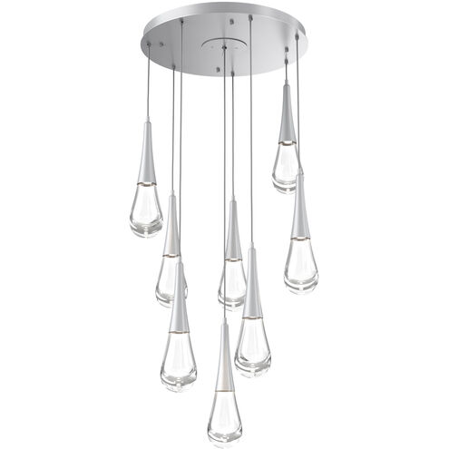 Rain Drop LED 26.8 inch Classic Silver Chandelier Ceiling Light in 2700K LED, Multi-Port
