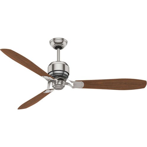 Tribeca 60 inch Brushed Nickel with Walnut, Burnt Walnut Blades Ceiling Fan