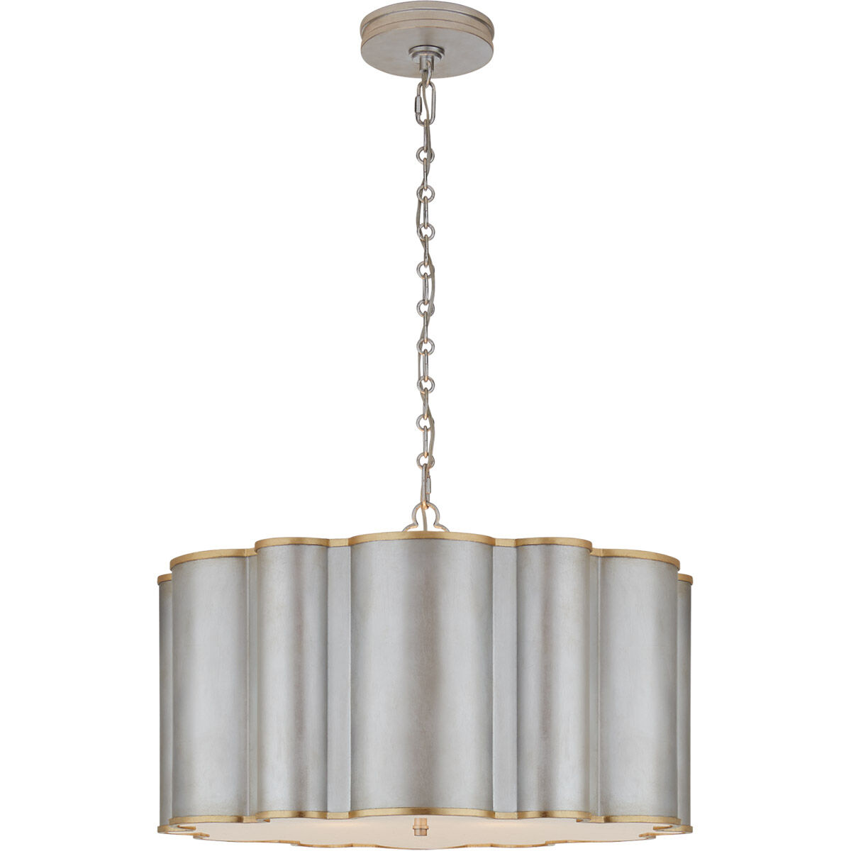 Alexa Hampton Markos 4 Light 26 inch Burnished Silver Leaf with Gild Hanging Shade Ceiling Light in Burnished Silver Leaf and Gild, Large