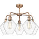 Cindyrella 5 Light 26 inch Antique Copper Chandelier Ceiling Light in Clear Glass