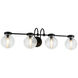 Ridge Wall Sconce Wall Light in Matte Black and Clear