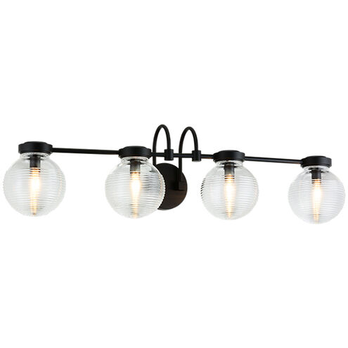 Ridge Wall Sconce Wall Light in Matte Black and Clear