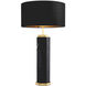 Newman 29.53 inch 40 watt Black Marble and Antique Brass Table Lamp Portable Light in Black Marble with Antique Brass