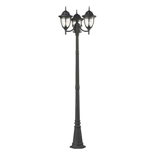 Mabel 3 Light 91 inch Textured Matte Black Outdoor Post Light