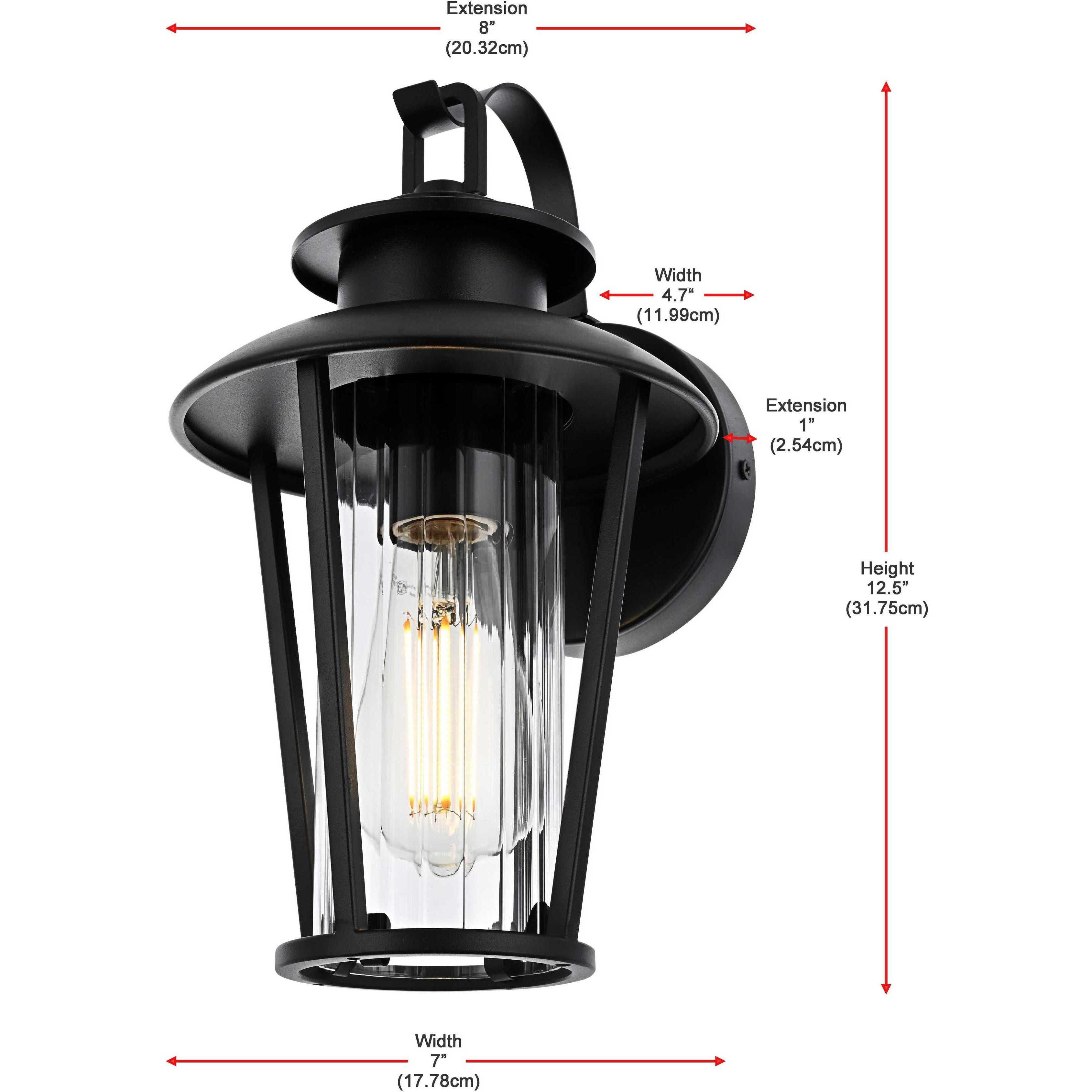 Wensley 1 Light 12.5 inch Black Outdoor Wall Sconce