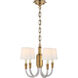 Thomas O'Brien VIVIAN 4 Light 18.5 inch Crystal with Brass Mini Chandelier Ceiling Light in Hand-Rubbed Antique Brass, Linen