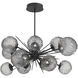Gaia LED 39.4 inch Matte Black Linear Pendant Ceiling Light in 3000K LED, Smoke