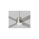 Oslo 52 inch Satin Nickel with Silver Blades Indoor Fan, Light Kit Sold Separately