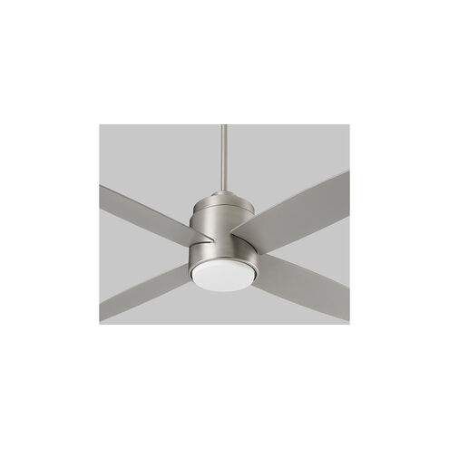 Oslo 52 inch Satin Nickel with Silver Blades Indoor Fan, Light Kit Sold Separately