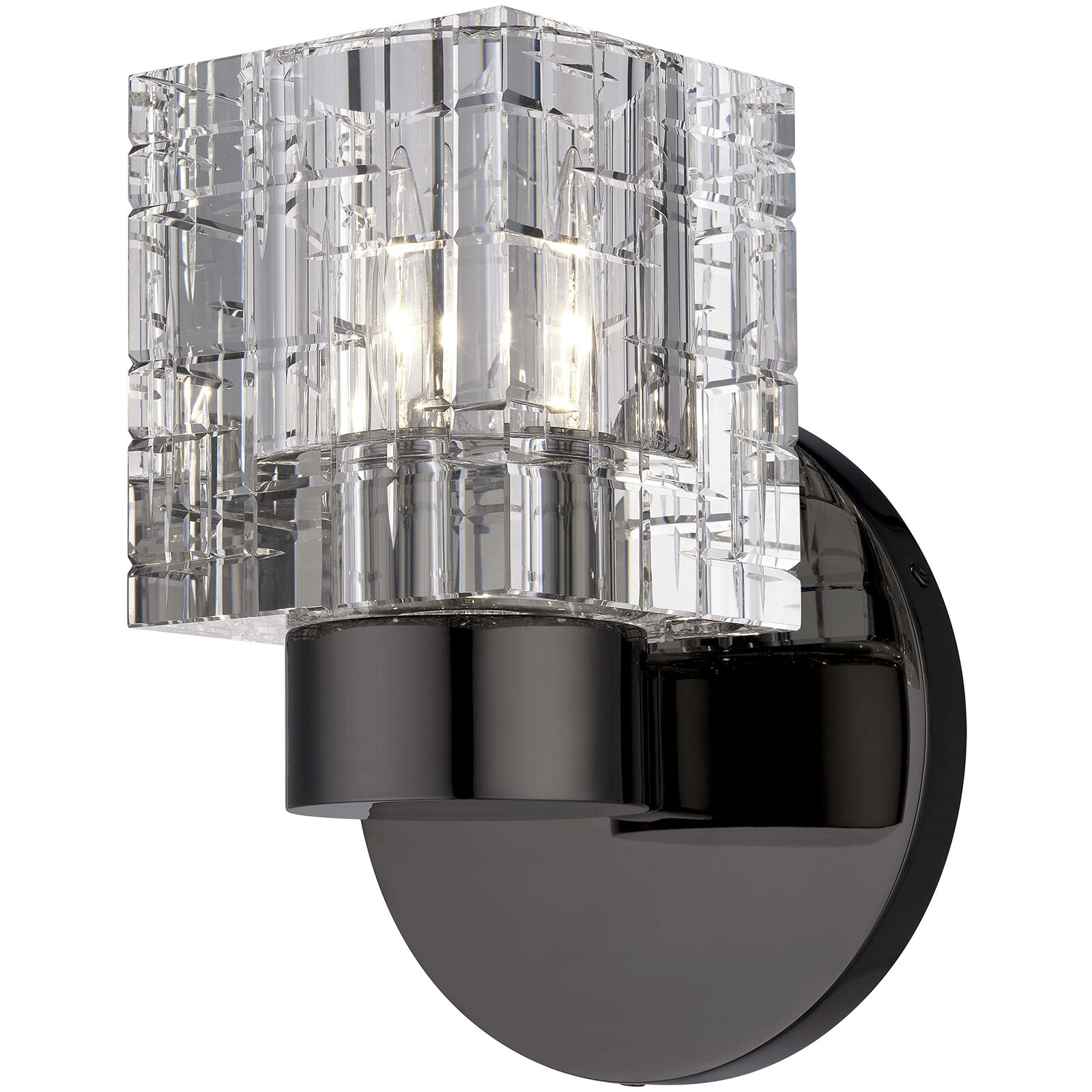 Rotterdam 1 Light 7 inch Black Chrome Crystal Single Sconce Wall Light