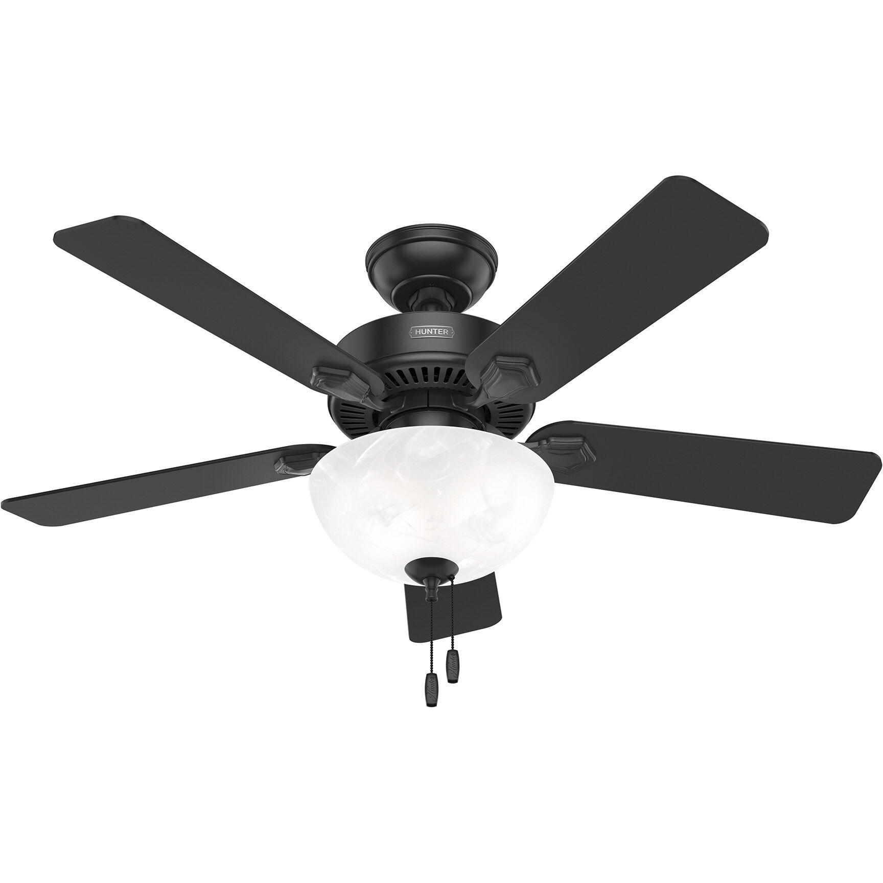 Swanson 44 inch Matte Black with Matte Black/Light Gray Oak Blades Ceiling Fan